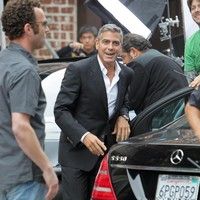 George Clooney on the set of a Mercedes Benz E300 L advert photos | Picture 78307